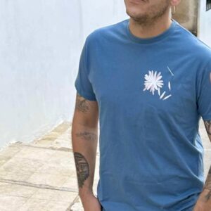 Camiseta blava tallatge xic